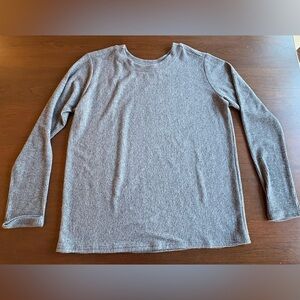Cozy effortless Nordstrom soft ribbed long sleeve crewneck dark heather gray